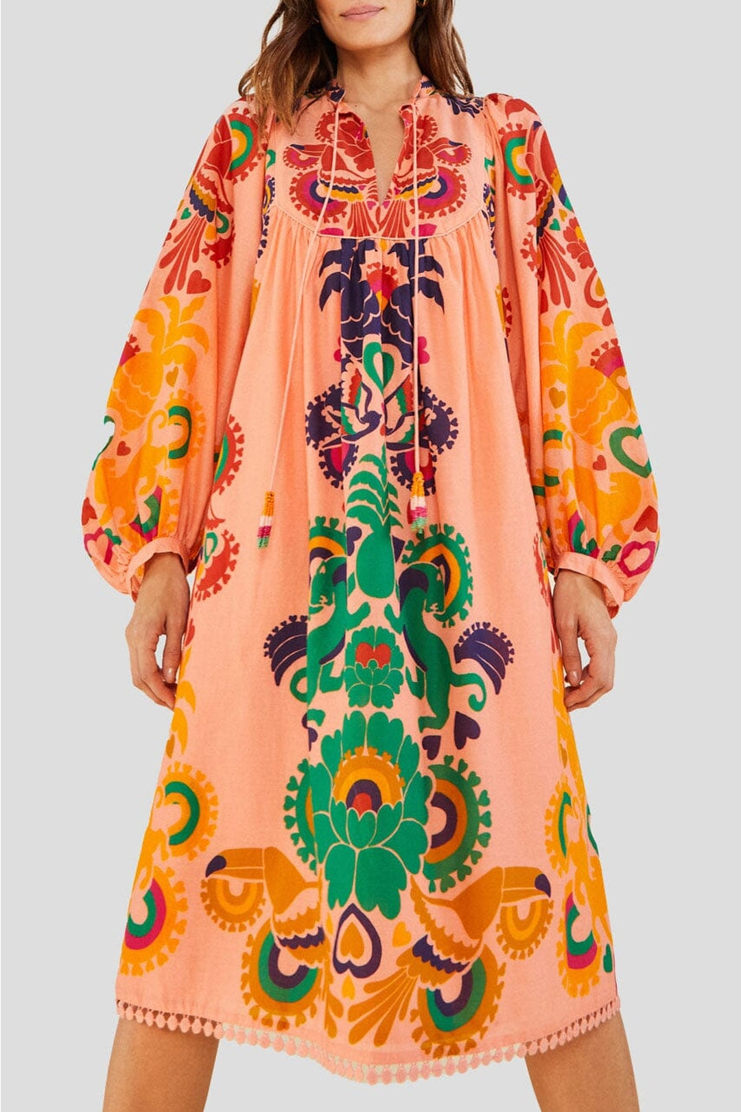 Robe midi Amulet Peach - Rose