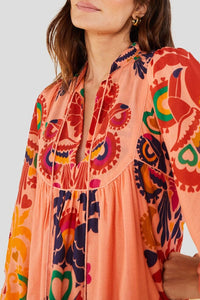 Robe midi Amulet Peach - Rose