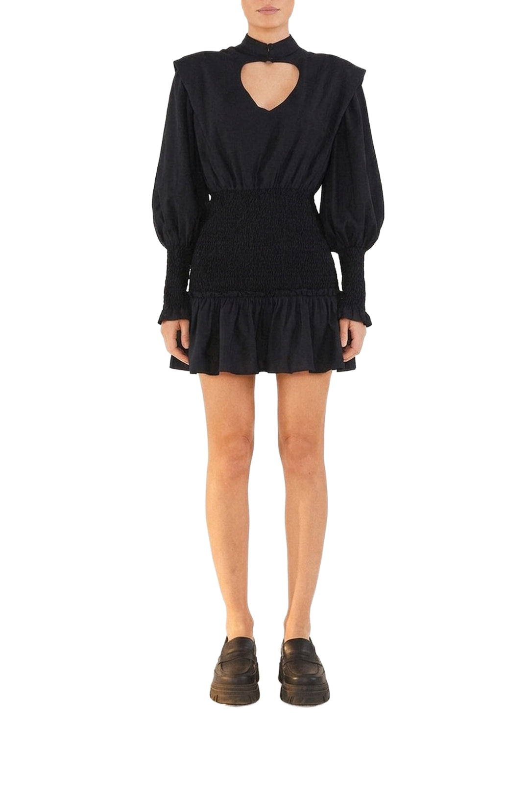 Robe courte à encolure cœur - Noir