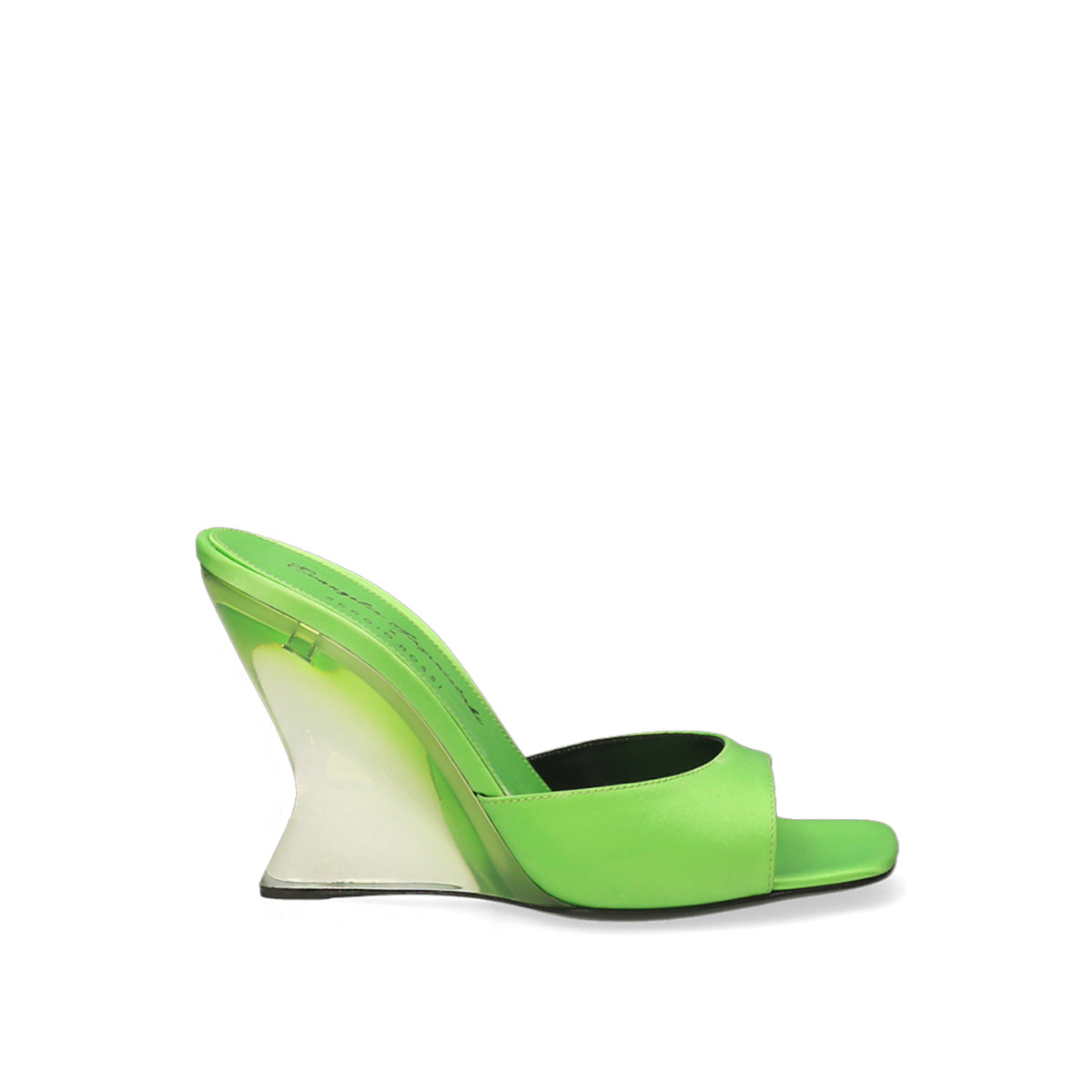 SERGIO ROSSI Mules Evangelie 100 en satin - Vert