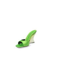 SERGIO ROSSI Mules Evangelie 100 en satin - Vert