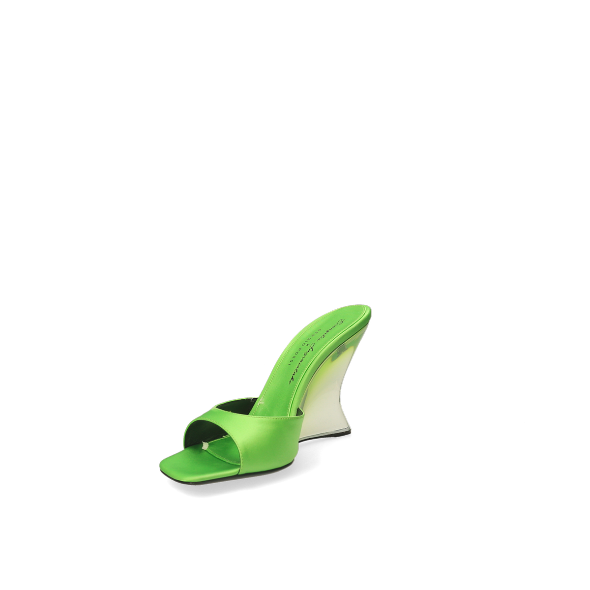 SERGIO ROSSI Mules Evangelie 100 en satin - Vert