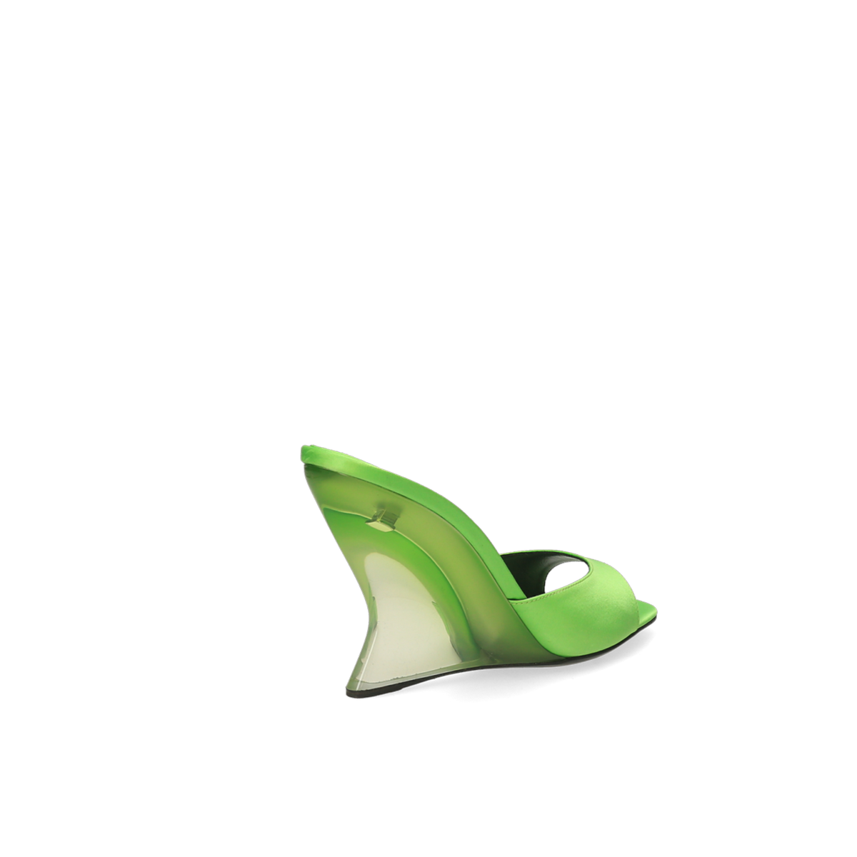 SERGIO ROSSI Mules Evangelie 100 en satin - Vert