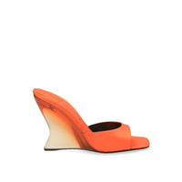 SERGIO ROSSI Mules Evangelie 100 en satin - Orange