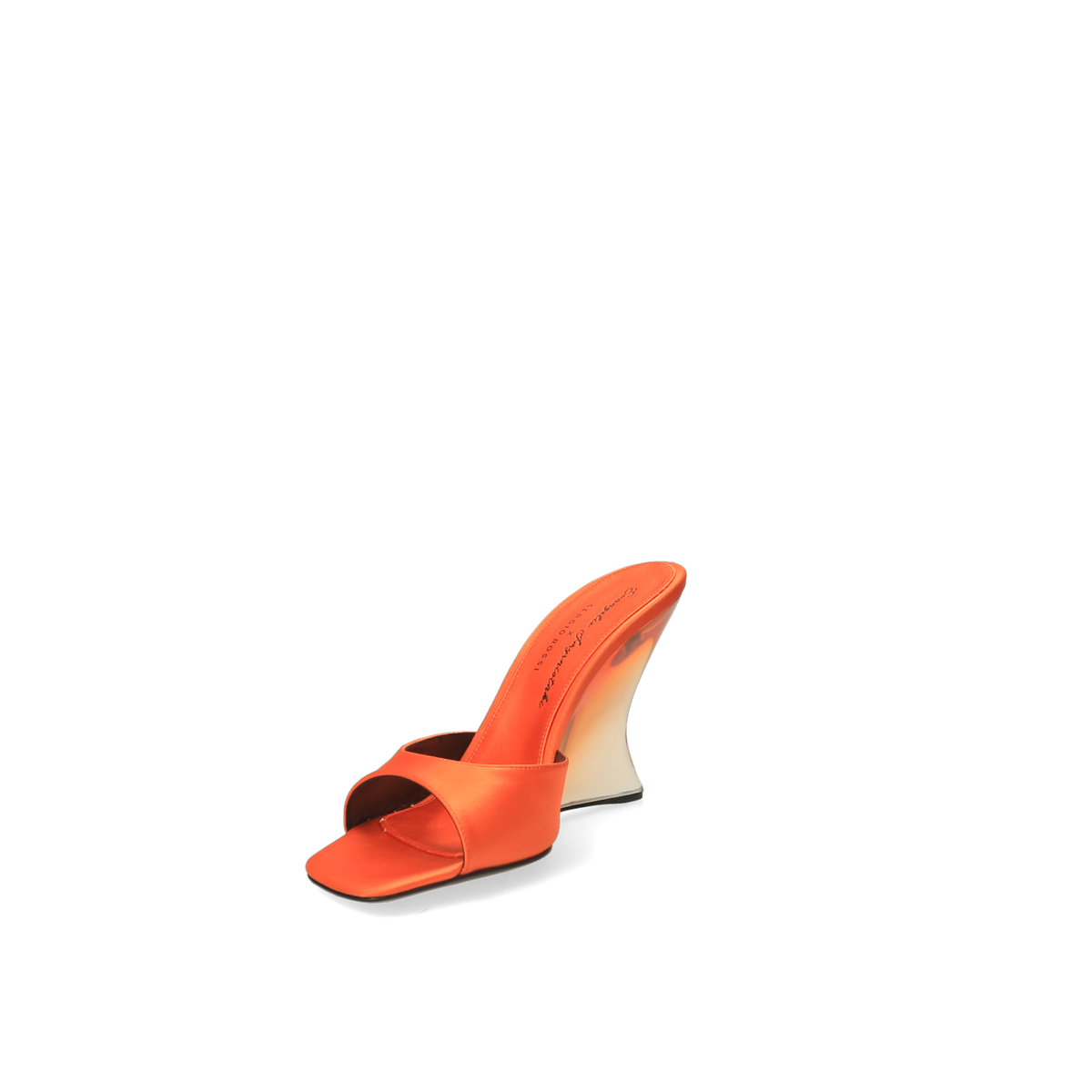 SERGIO ROSSI Mules Evangelie 100 en satin - Orange