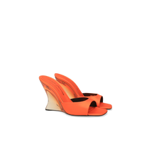 SERGIO ROSSI Mules Evangelie 100 en satin - Orange