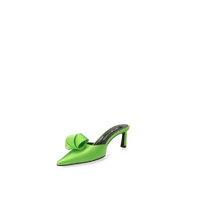 SERGIO ROSSI Bigoudi 60 satin mules - Green