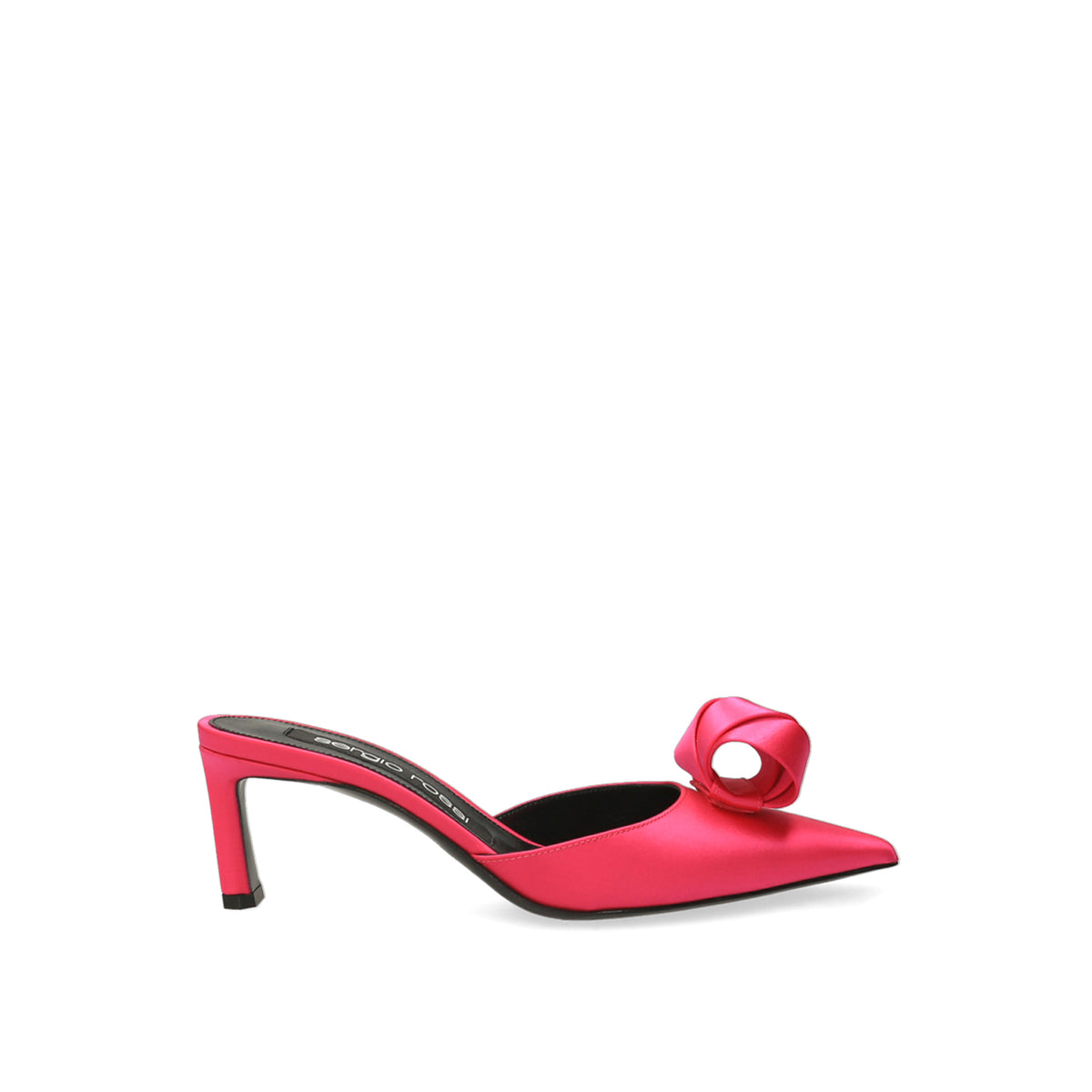 SERGIO ROSSI Mules Bigoudi 60 en satin - Fuschia