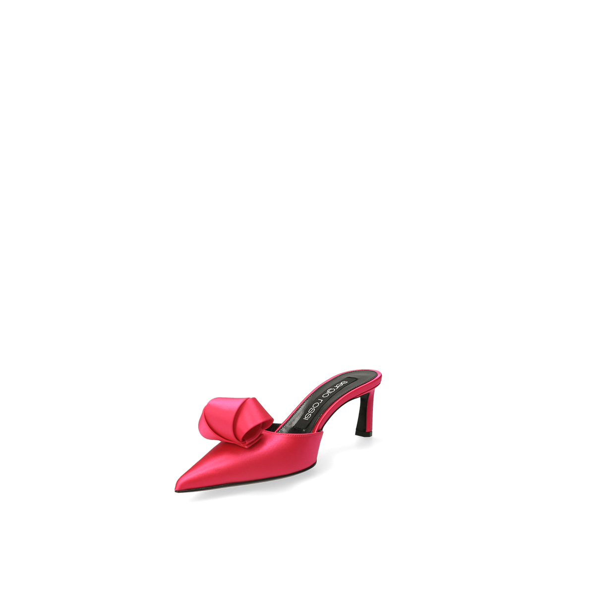 SERGIO ROSSI Mules Bigoudi 60 en satin - Fuschia