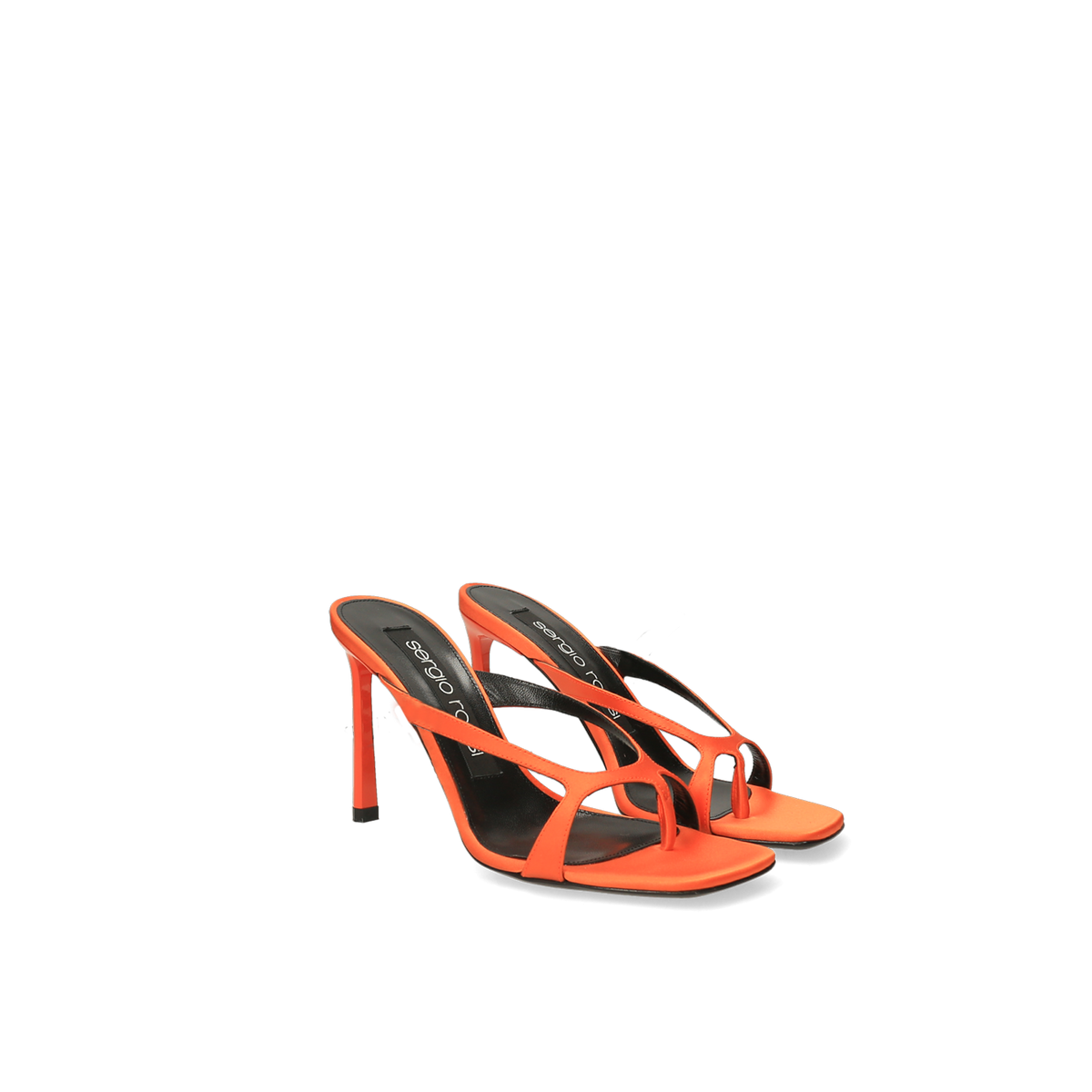 SERGIO ROSSI Sandales Aracne 95 en satin - Orange