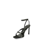 SERGIO ROSSI Aracne 95 satin sandals - Black