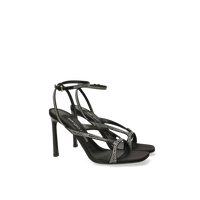SERGIO ROSSI Aracne 95 satin sandals - Black