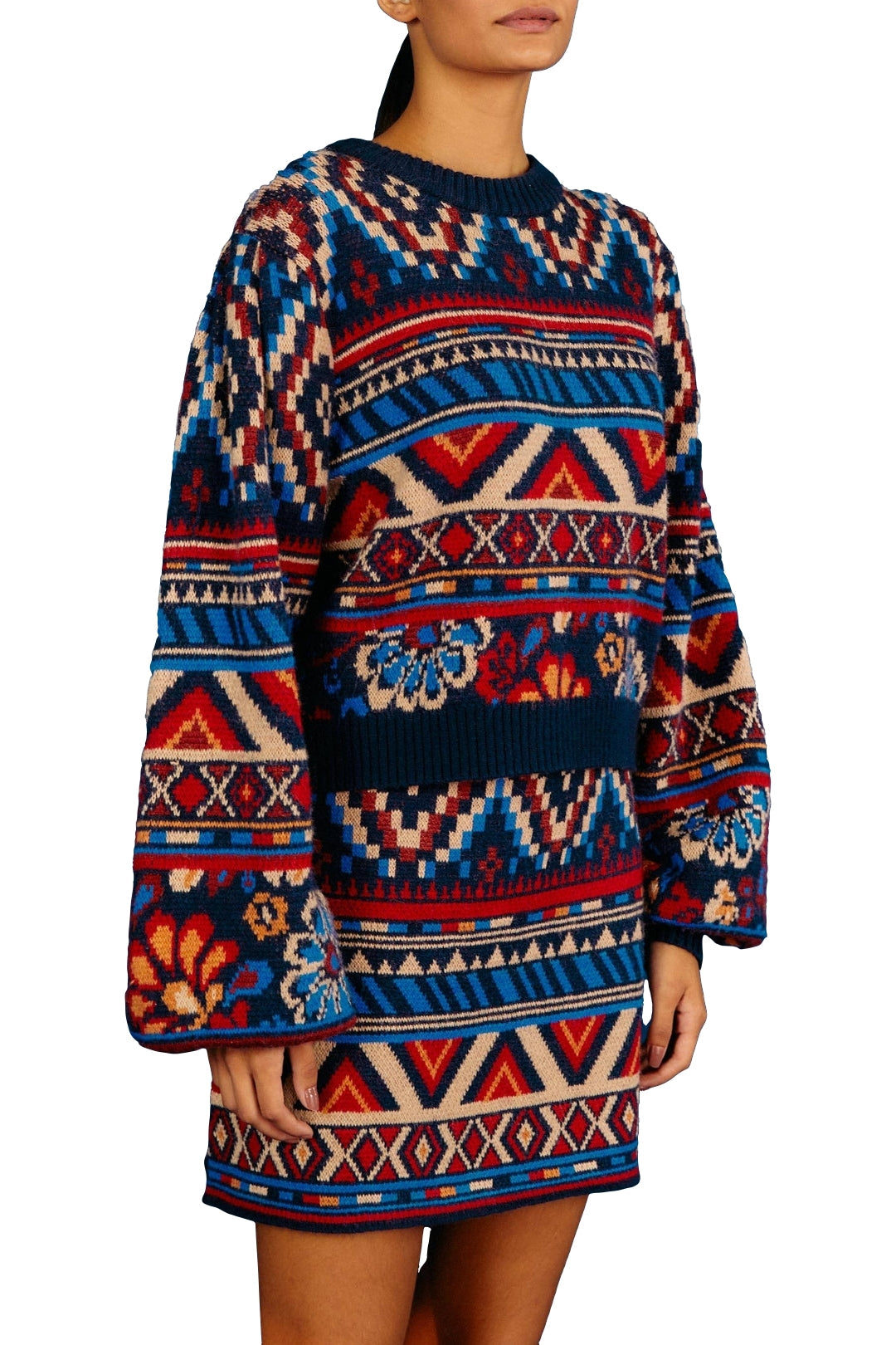 MEDIA OFF LINE_Jupe courte Ainika Tapestry - Bleu