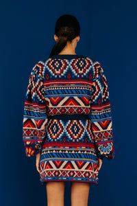 MEDIA OFF LINE_Jupe courte Ainika Tapestry - Bleu