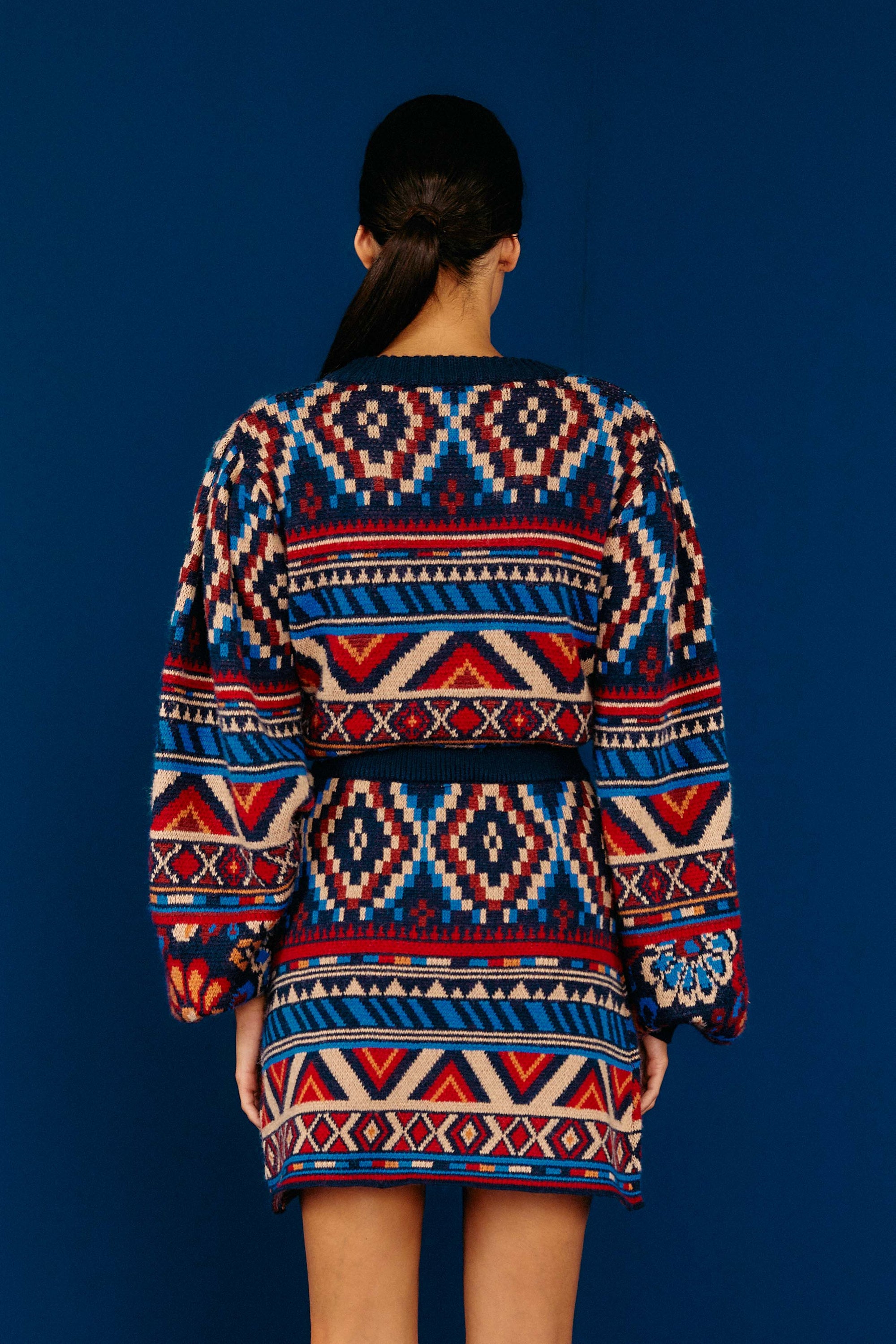 MEDIA OFF LINE_Jupe courte Ainika Tapestry - Bleu