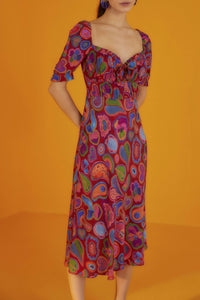 Robe longue Lisa - Bordeaux
