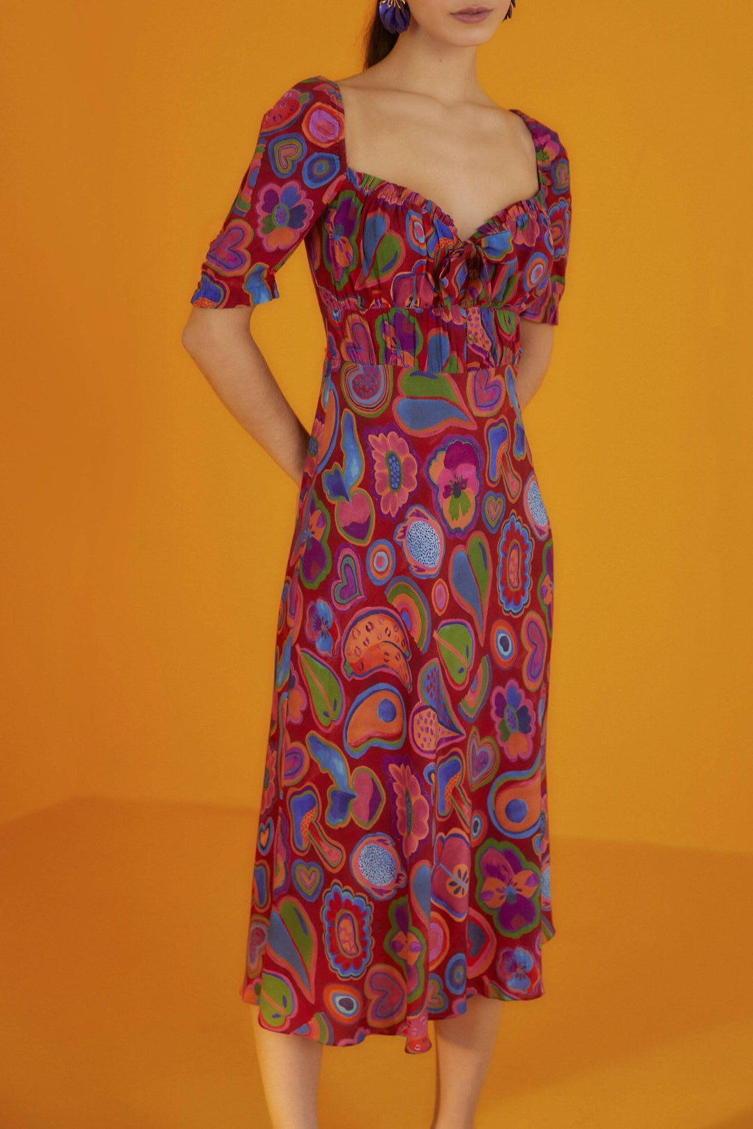 Robe longue Lisa - Bordeaux