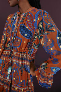 Robe longue Wild Jungle - Marron