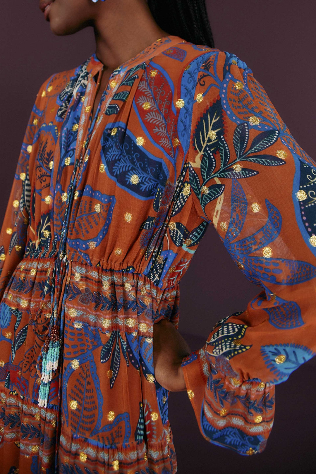 Robe longue Wild Jungle - Marron