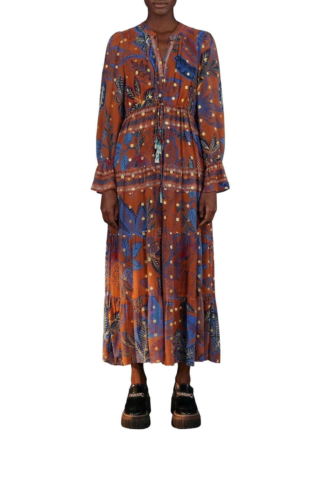 Robe longue Wild Jungle - Marron