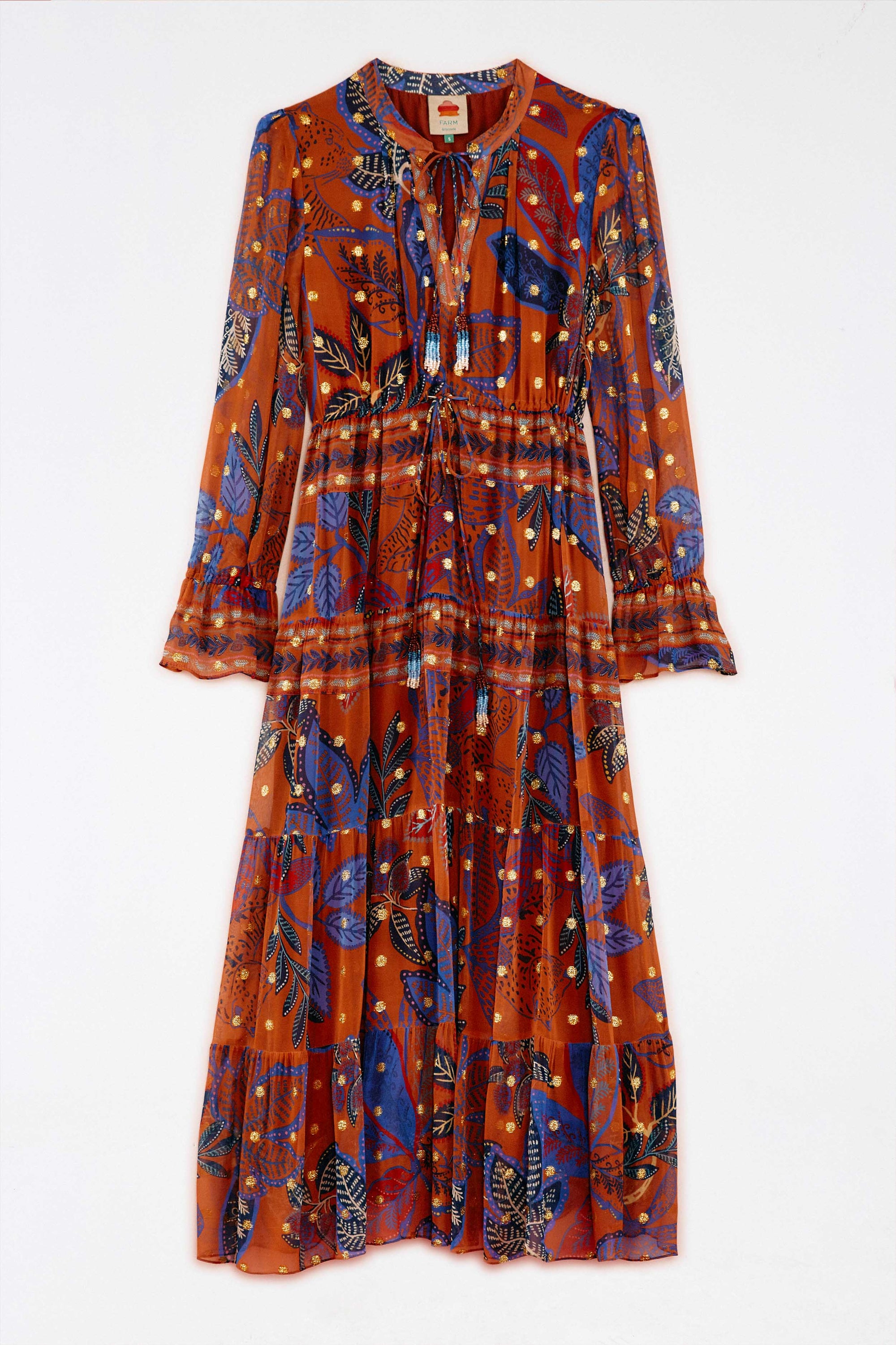 Robe longue Wild Jungle - Marron
