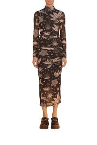 Cerrado Sky Black And White Robe midi - Cerrado Sky Black And White