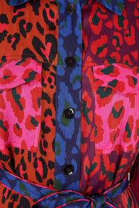 MEDIA OFF LINE_Robe midi Léopard Pop en coton - Multicolore