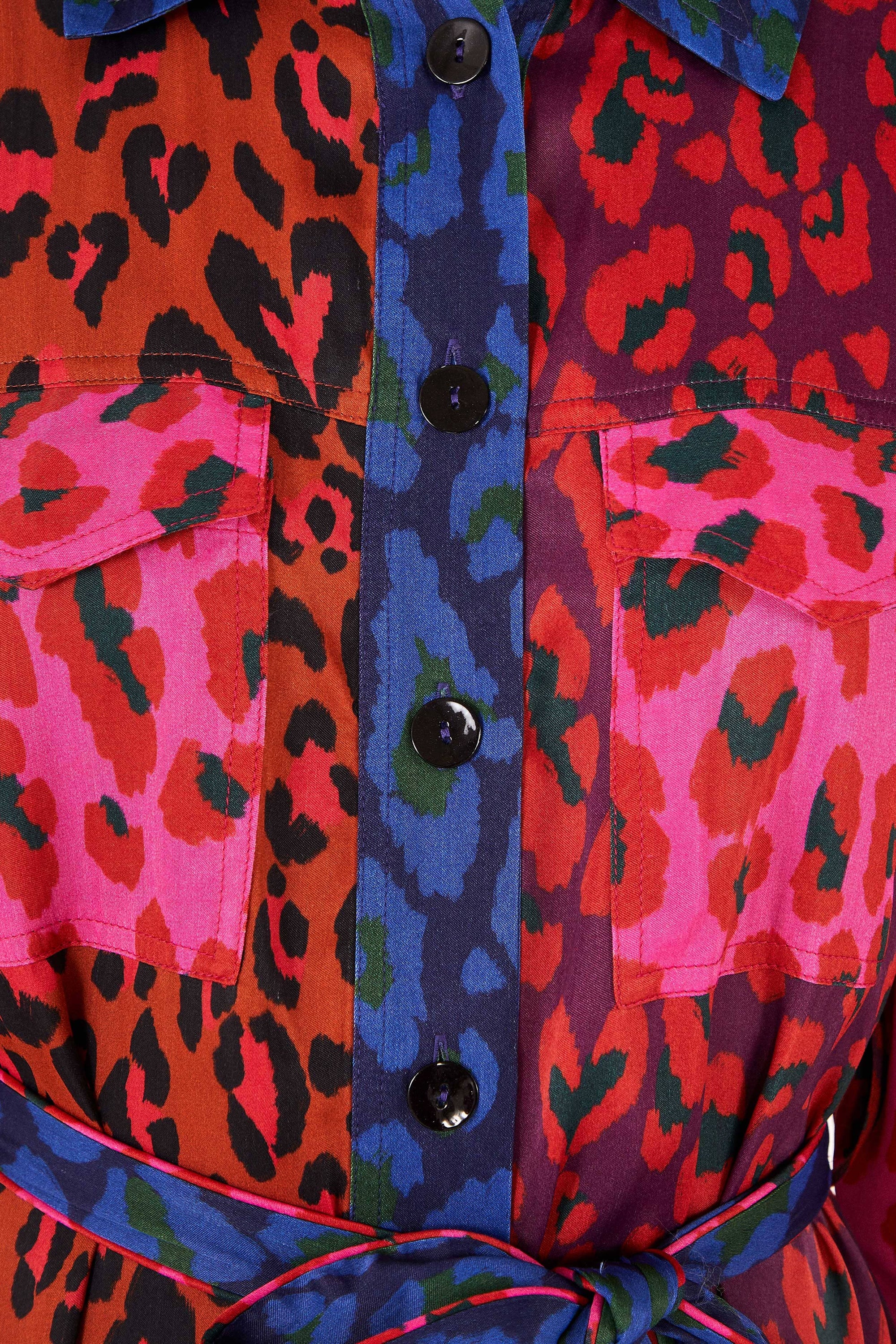 MEDIA OFF LINE_Robe midi Léopard Pop en coton - Multicolore