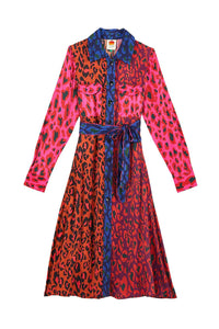 MEDIA OFF LINE_Robe midi Léopard Pop en coton - Multicolore
