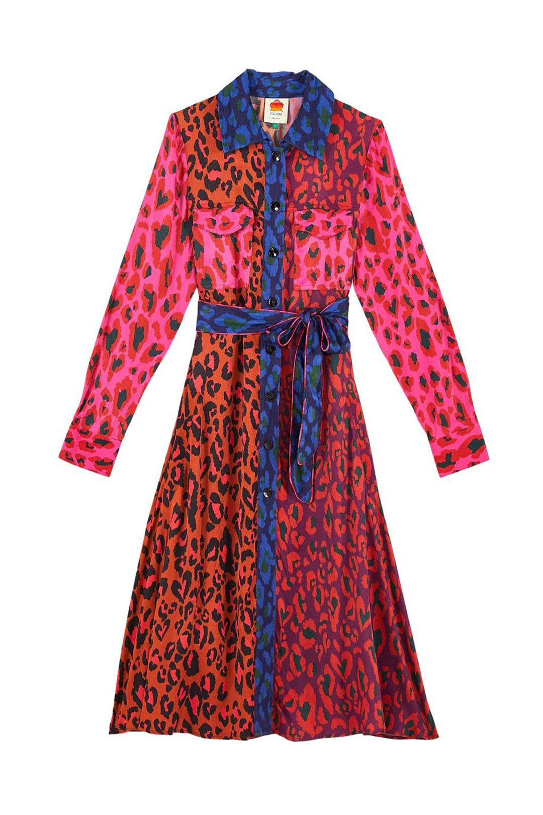 MEDIA OFF LINE_Robe midi Léopard Pop en coton - Multicolore