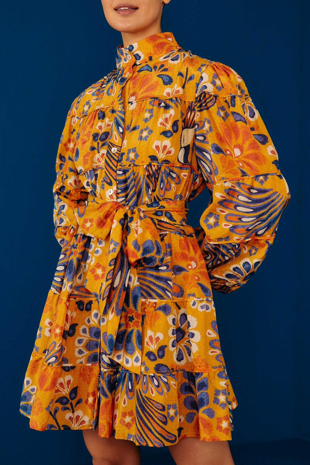 MEDIA OFF LINE_Robe mini Pineapple Flowers - Jaune