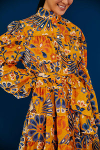 MEDIA OFF LINE_Robe mini Pineapple Flowers - Jaune