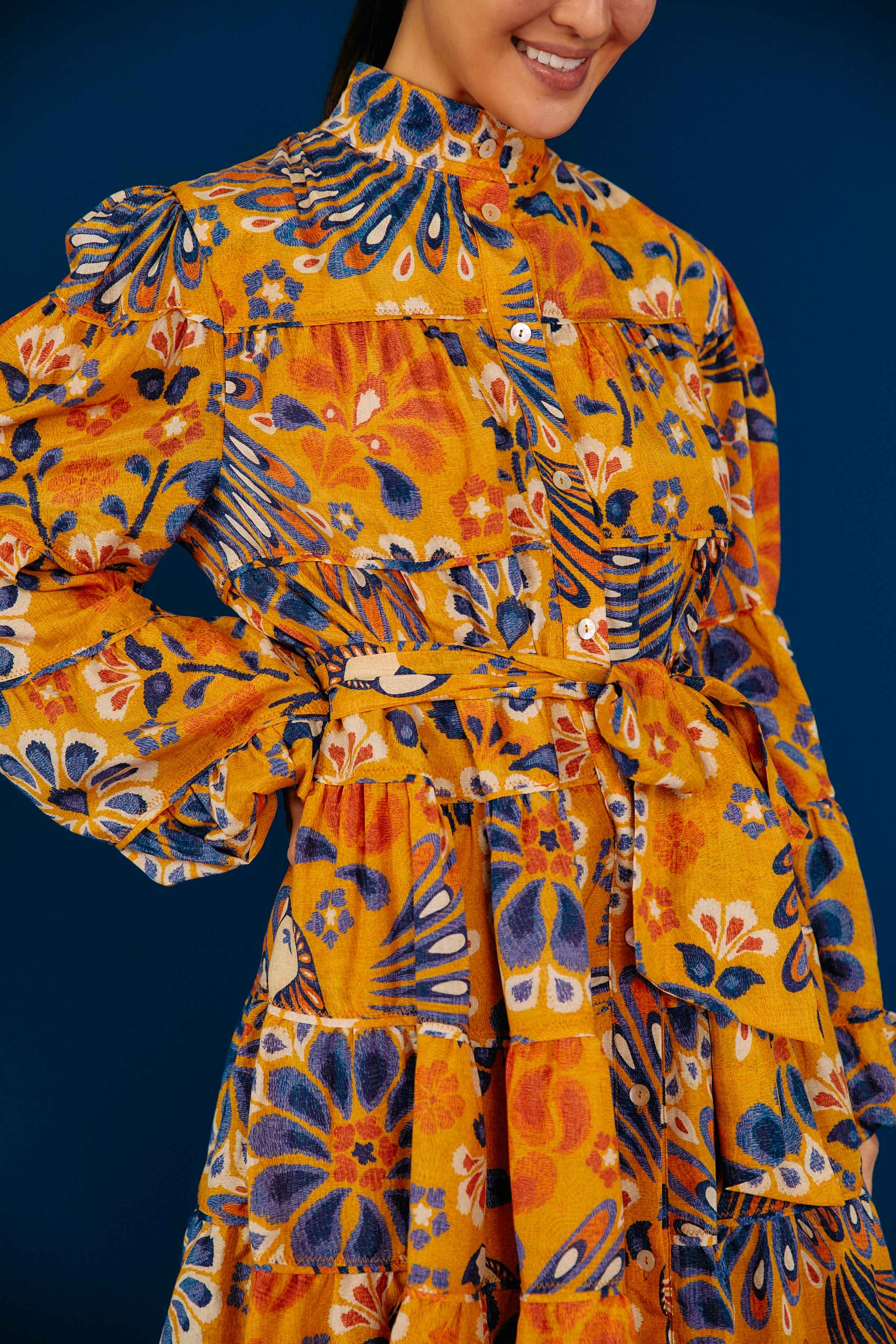 MEDIA OFF LINE_Robe mini Pineapple Flowers - Jaune