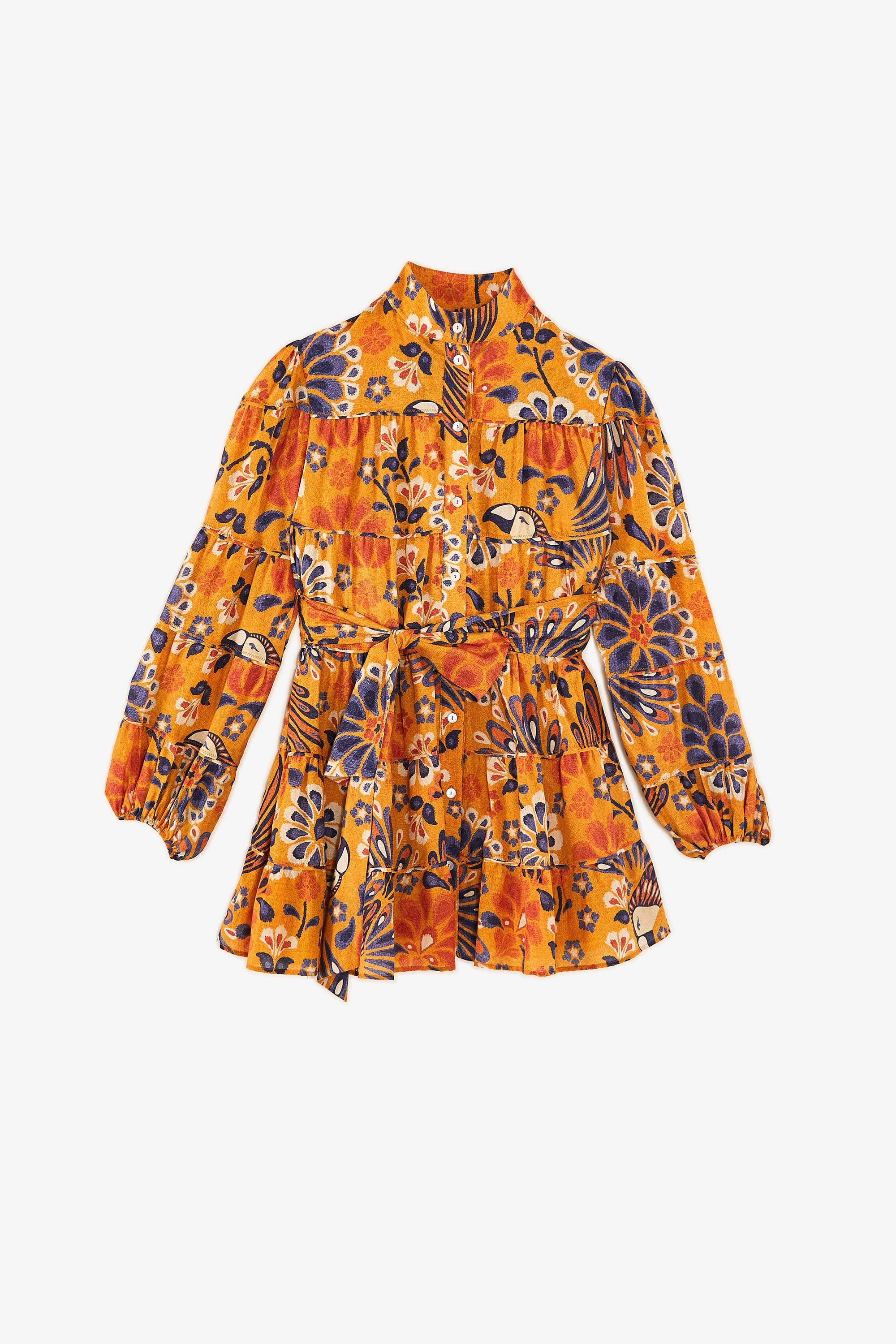 MEDIA OFF LINE_Robe mini Pineapple Flowers - Jaune