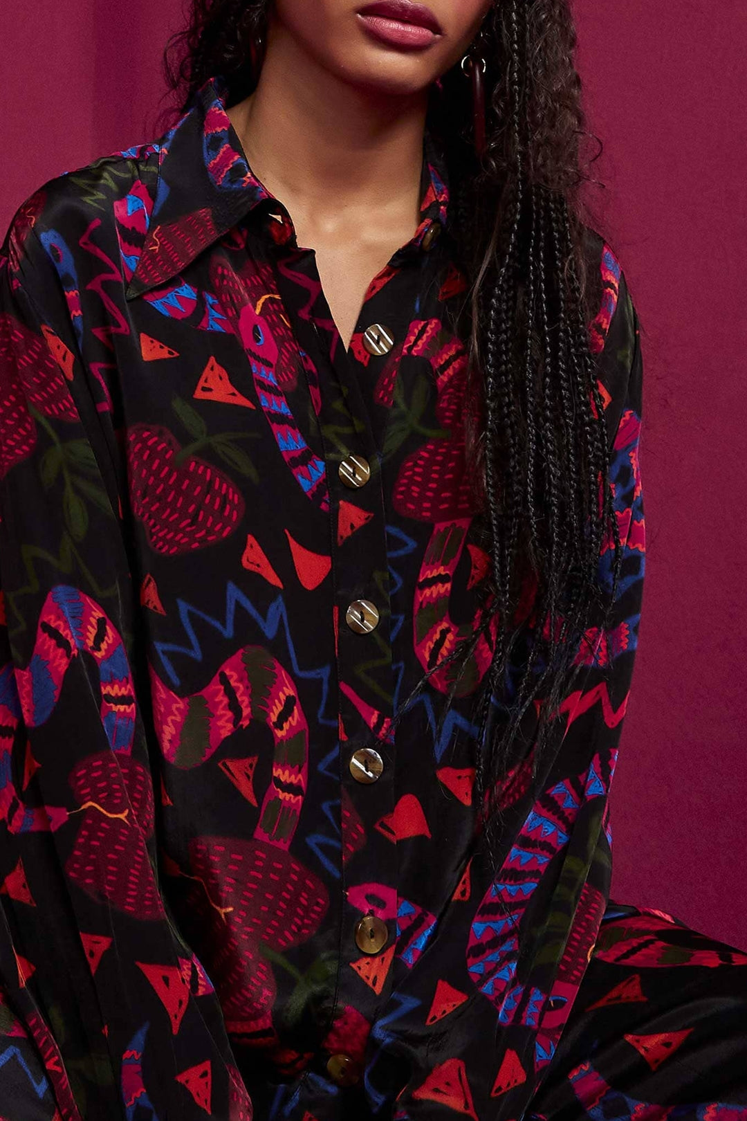 Chemise Pajama Snake Fruit - Noir