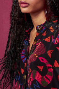 Chemise Pajama Snake Fruit - Noir