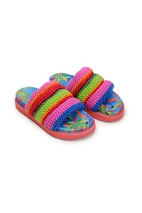 Anatomic flat sandals in cotton - Multicolour