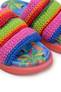 Anatomic flat sandals in cotton - Multicolour