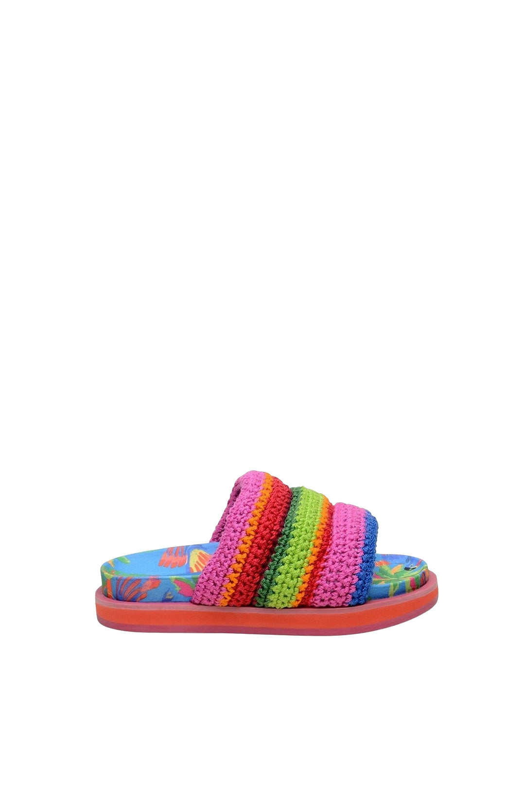 Anatomic flat sandals in cotton - Multicolour
