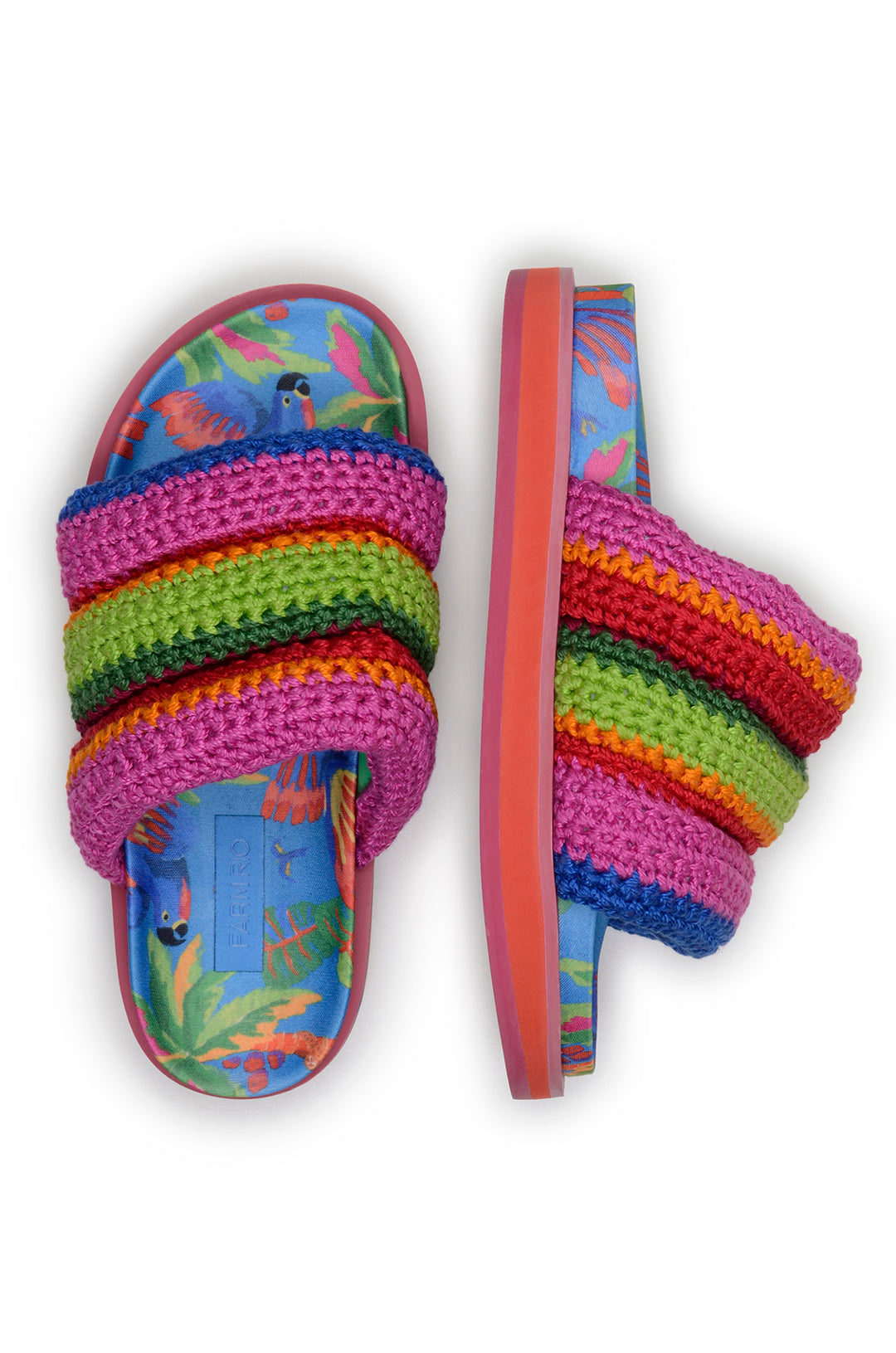 Anatomic flat sandals in cotton - Multicolour