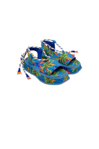 Cotton platform sandals - Blue