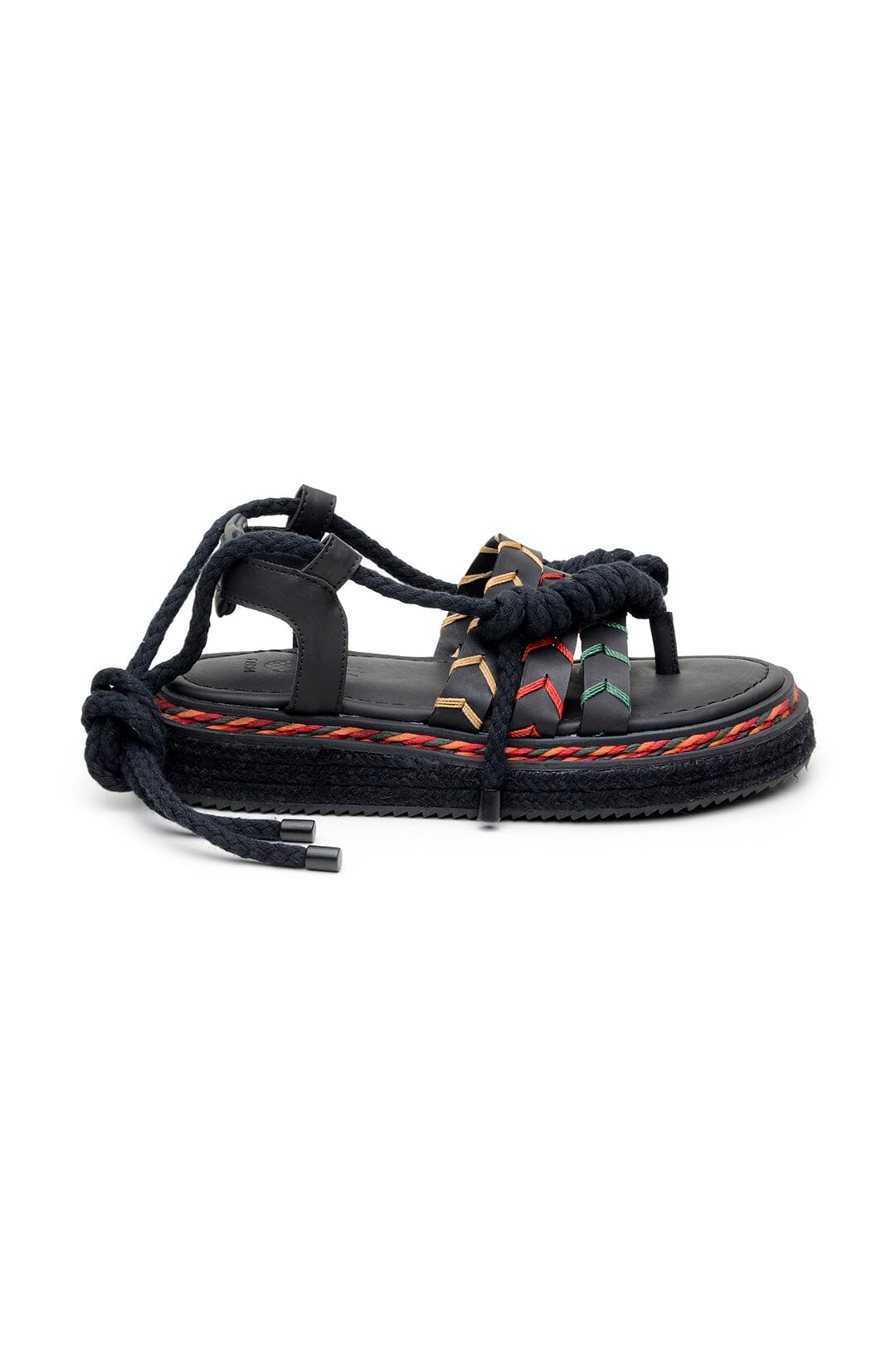 Flat rope sandals - Black