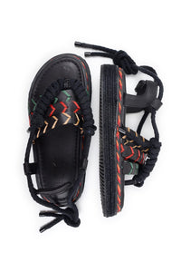 Flat rope sandals - Black
