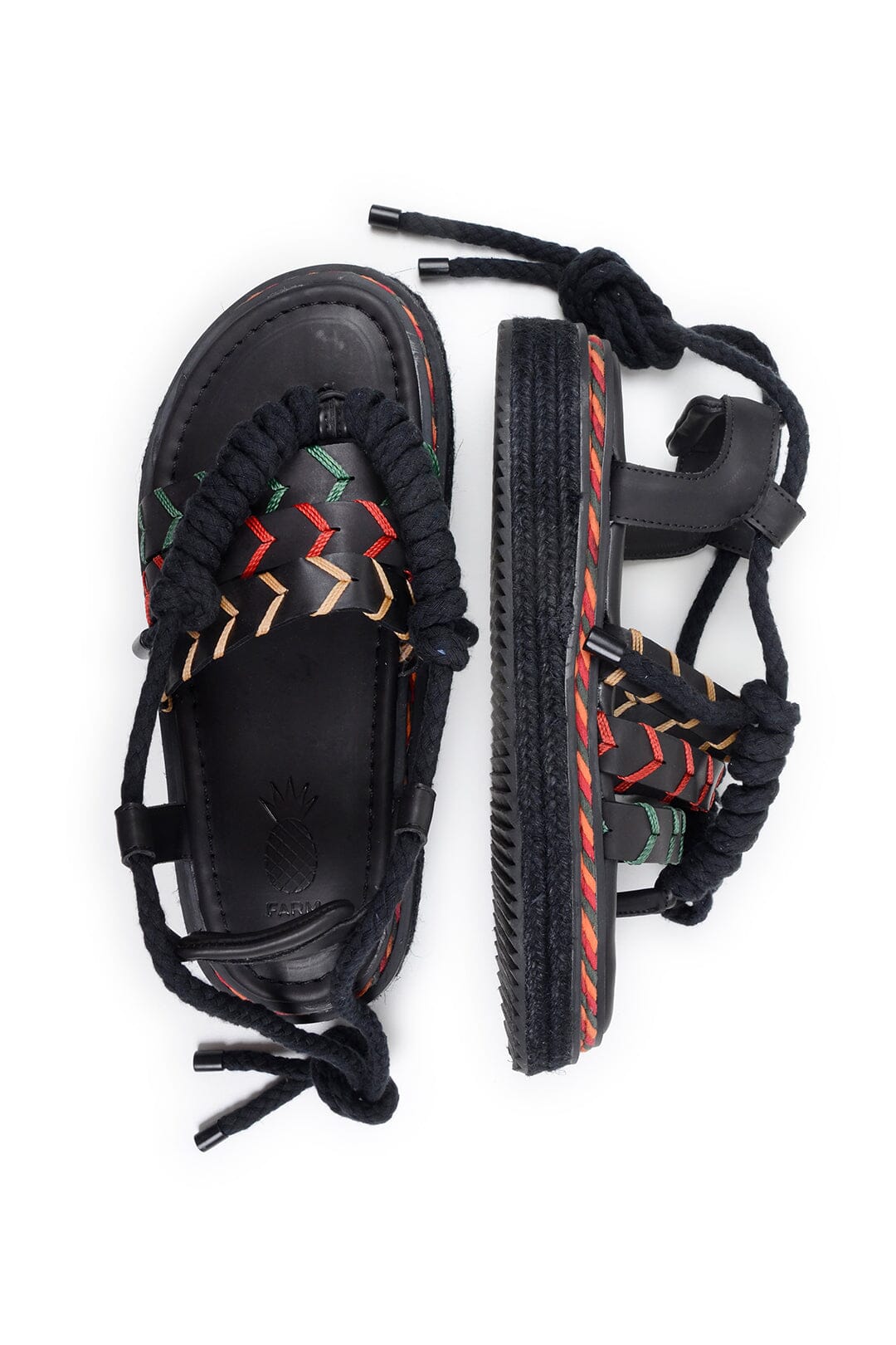 Flat rope sandals - Black