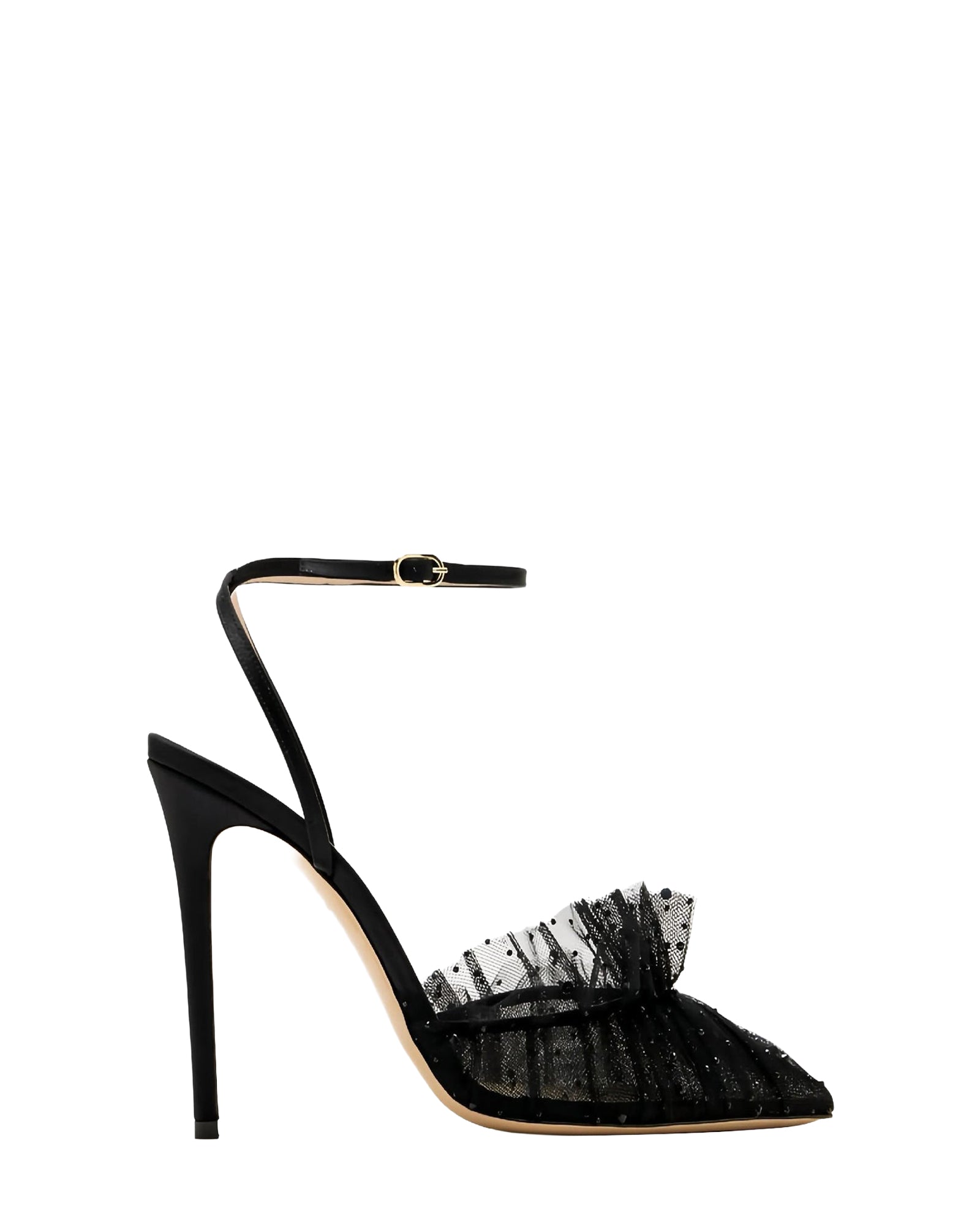 Escarpins Franca Polka 105 en satin - Black