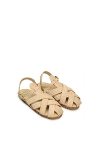Zigzag raffia sandals - Beige