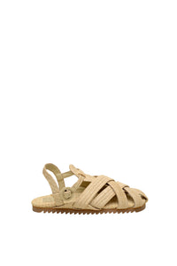 Zigzag raffia sandals - Beige