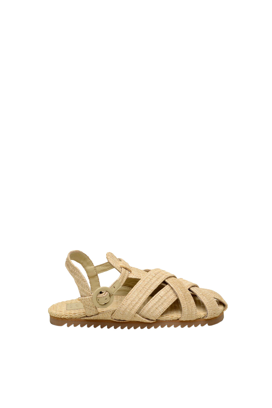 Zigzag raffia sandals - Beige