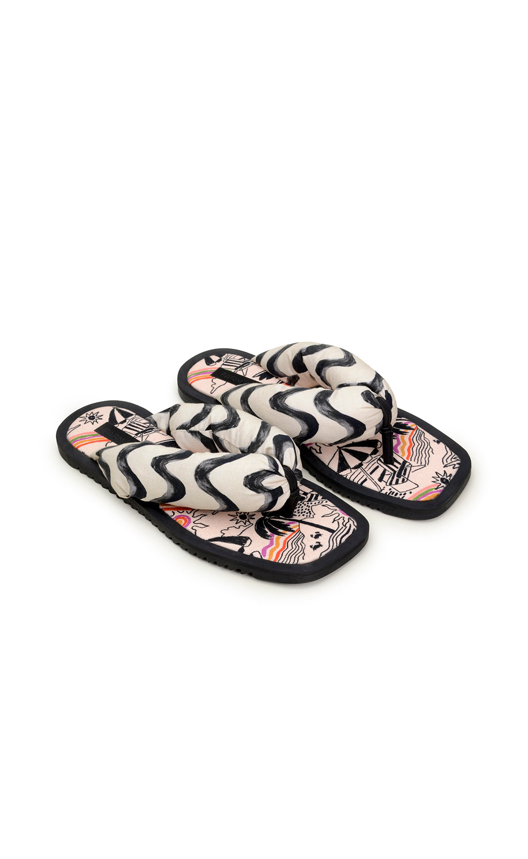 Striped flip-flops - Black