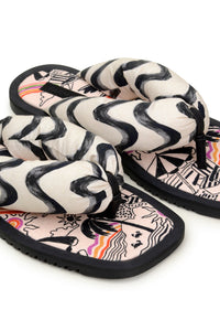 Striped flip-flops - Black